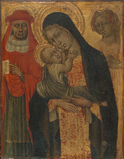 Madone et Enfant avec les saints Jérôme et Agnès, vers 1465 - Giovanni di Paolo