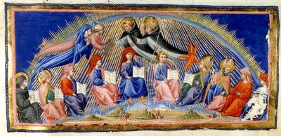 Paradis, Chant X. Béatrice et Dante planent à côté du Ciel du Soleil rencontrent ceux distingués par leur sagesse. Ils sont accueillis par St. Thomas d