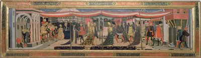 Frontal du Cassone Adimari représentant une scène de mariage devant le baptistère - Giovanni di Ser Giovanni