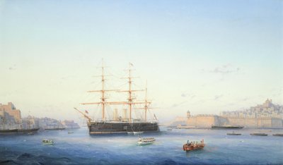 HMS Alexandra dans le Grand Harbour, Malte - Girolamo Gianni