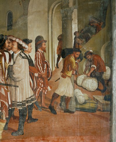 "Visite du roi Christian de Danemark à Malpaga en 1474 (fresque) - Girolamo Romanino