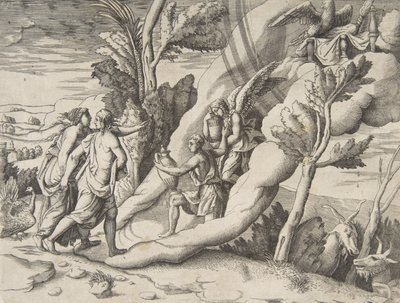 Jupiter et Junon reçus dans les cieux par Ganymède et Hébé, de la 