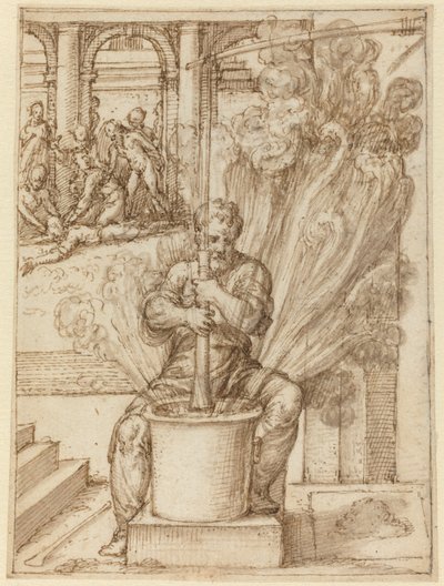 Étude pour un homme faisant une explosion - Giulio Bonasone