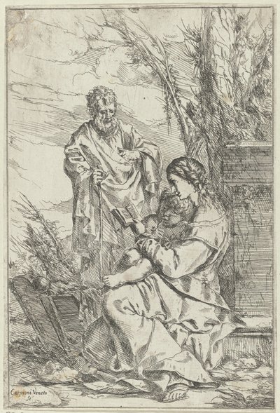Sainte Famille avec Marie lisant - Giulio Carpioni (I)