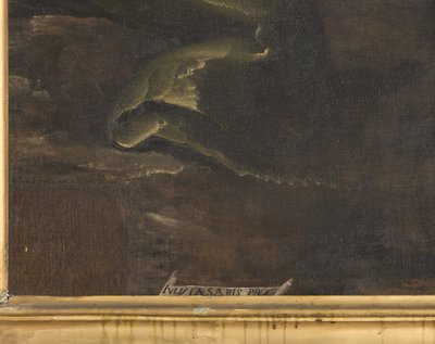 Signature, détail, Vierge Marie avec l