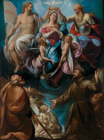 Le Couronnement de la Vierge avec les saints Joseph et François - Giulio Cesare Procaccini