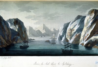 Baie du Sud à Spitzberg, Norvège - dans « Le costume ancien et moderne » de Jules Ferrario, éd. Milan - Giulio Ferrario