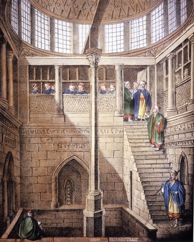 Le nilomètre (mesure du niveau du Nil en Égypte), -dans « le costume ancien et moderne », par Ferrario, Milan - Giulio Ferrario