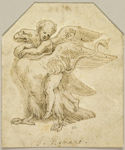 Cupidon à cheval sur un aigle - Giulio Romano