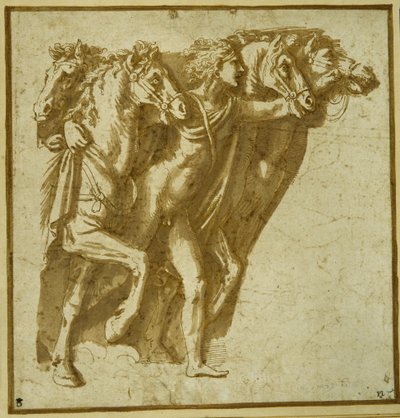 Aube : Apollon avec les chevaux du Soleil - Giulio Romano