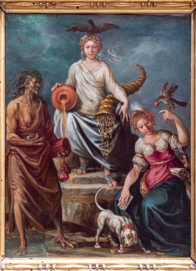 Abondance, avec Avarice et Paresse - follower of Giuseppe Cesari
