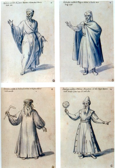 Conception de costumes pour figures classiques, 16e siècle - Giuseppe Arcimboldi