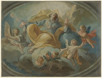 Dieu avec des anges dans les nuages - Giuseppe Baroni