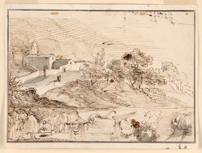 Feuille avec croquis - Giuseppe Bernardino Bison