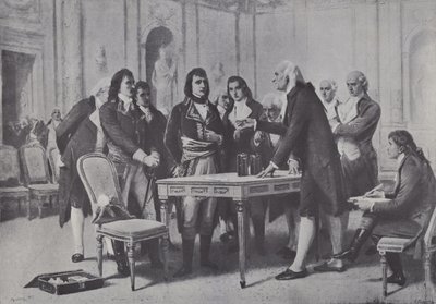 Alessandro Volta démontrant sa batterie à Napoléon, Premier Consul de France, 1801 - Giuseppe Bertini