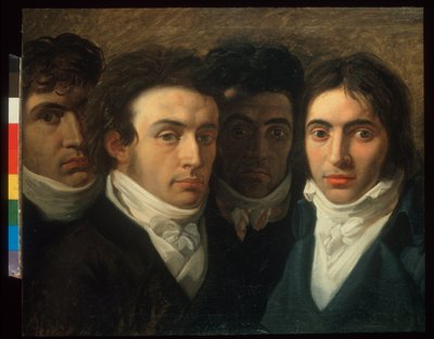 Autoportrait avec Felice Bellotti, Gaetano Cattaneo et Carlo Porta - Giuseppe Bossi