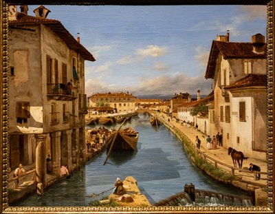 Vue du canal Naviglio depuis le pont de Saint-Marc - Giuseppe Canella