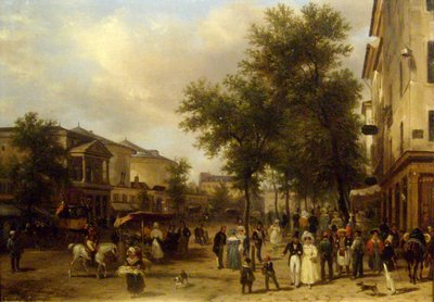 Vue du Boulevard Montmartre, à Paris [showing the Théâtre des Variétés and the Passage des Panoramas] - Giuseppe Canella