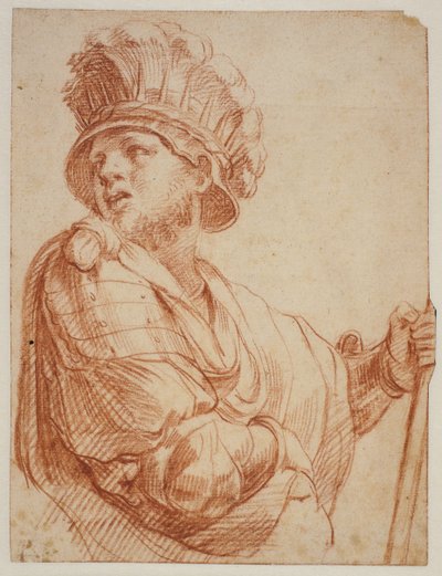 Soldat avec casque à plumes, d