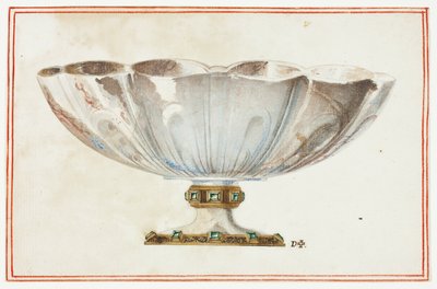Coupe cannelée avec base ornée de pierres précieuses - Giuseppe Grisoni