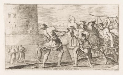 Les Troyens capturent Sinon - Giuseppe Maria Mitelli