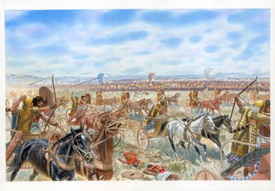 Bataille de Megiddo entre Égyptiens et Syro-Cananéens - Giuseppe Rava