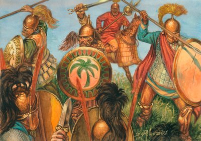 Guerre punique : Infanterie lourde carthaginoise - Illustration de Giuseppe Rava - Giuseppe Rava