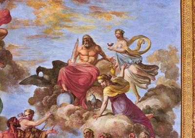 Détail représentant Artémis et Jupiter avec l