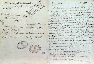 Lettre manuscrite de Giuseppe Verdi à l