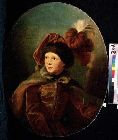 Portrait du nain Bi Bi en uniforme de hussard - Giuseppe or Josef Grassi