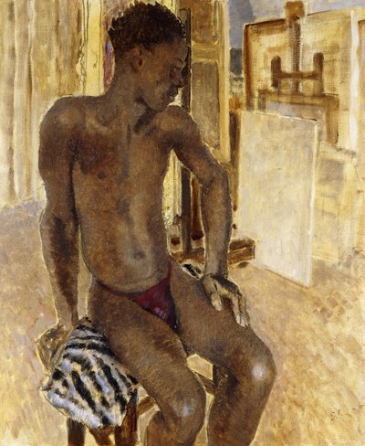Modèle noir dans le studio - Glyn Warren Philpot
