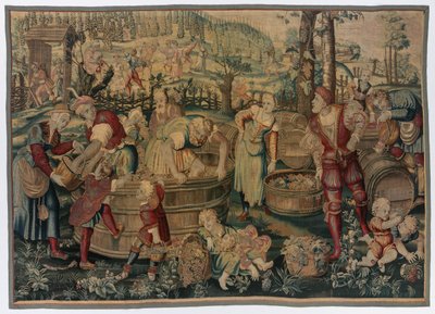 Automne : Scène de vendange de la série des Quatre Saisons, fin des années 1600 - début des années 1700 - Gobelins