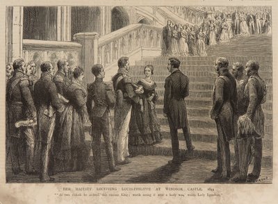 La reine Victoria recevant le roi Louis-Philippe au château de Windsor - Godefroy Durand