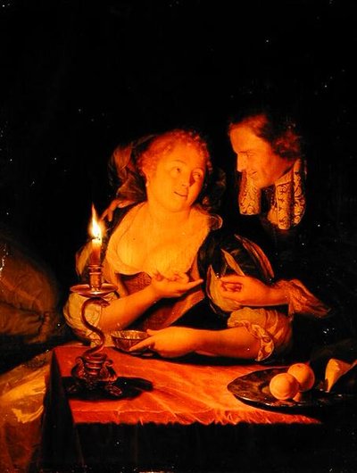 Un gentleman offrant une bague à une dame - Godfried Schalcken