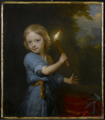 Garçon tenant une torche, 1692 - Godfried Schalcken