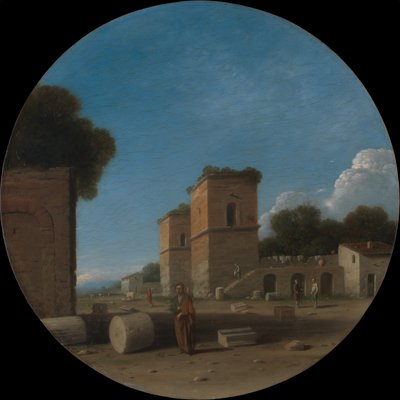 Paysage romain avec figures, probablement années 1630 - Goffredo Wals