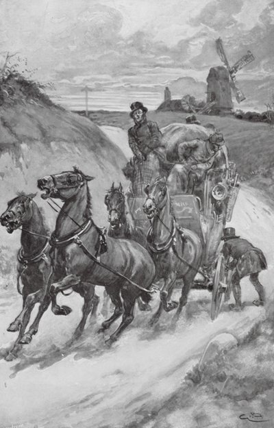 Une diligence dans les temps anciens - Gordon Frederick (after) Browne