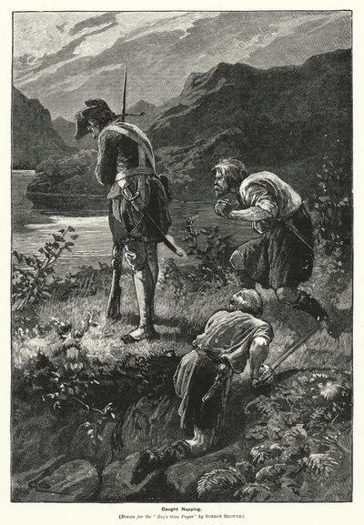 Pris en flagrant délit de sieste (gravure) - Gordon Frederick (after) Browne