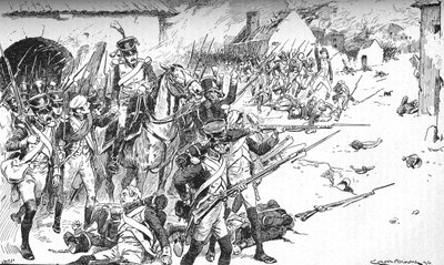 Colonne après colonne forcée dans le village, seulement pour être repoussée, 1896 - Gordon Frederick Browne