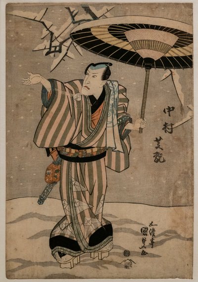Acteur Nakumara Shikan II dans la Visite des fleurs de prunier (Yoko Umeni) - Gototei Kunisada