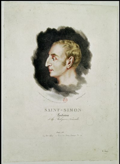 Portrait de Claude Henri de Rouvroy, Comte de Saint-Simon (1760-1825) peu après sa mort, 1825 - Gottfried or Godefroy Engelmann