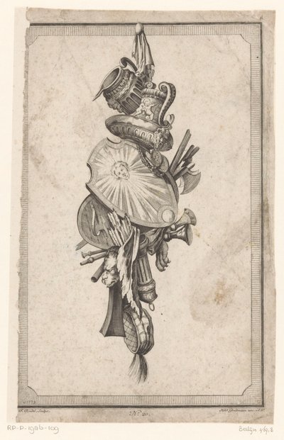 Trophée avec vases et bouclier - Gottlieb Friedrich Riedel