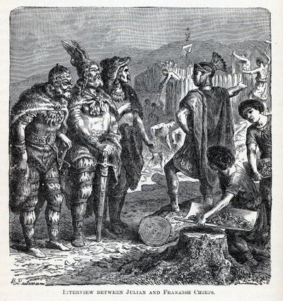 Entrevue entre Julien et les Chefs Francs, 1882 - Gottlob Heinrich Leutemann