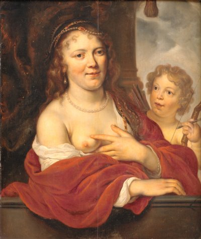 Une dame et son enfant en Vénus et Cupidon - Govert Flinck