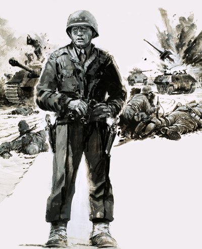 Général George C. Patton (gouache sur papier) - Graham Coton