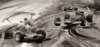 Grand Prix Problems (gouache sur papier) - Graham Coton