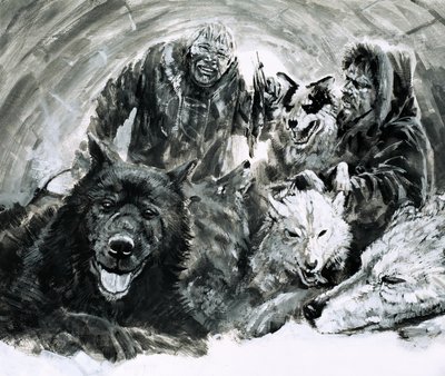 Vilhjalmar Stefansson découvre les Esquimaux blonds (gouache sur papier) - Graham Coton