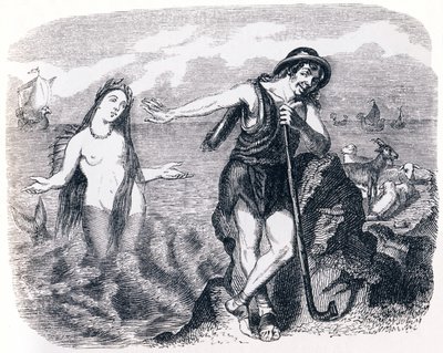 Le berger et la mer - Fables de La Fontaine - Grandville