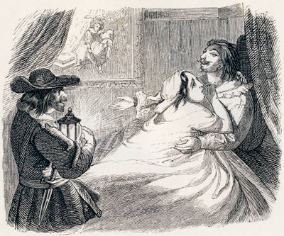 Le mari, la femme et le voleur - Fables de La Fontaine - Grandville