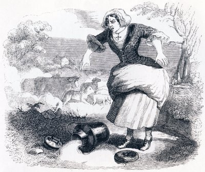 La laitière et le pot au lait - Fables de La Fontaine - Grandville